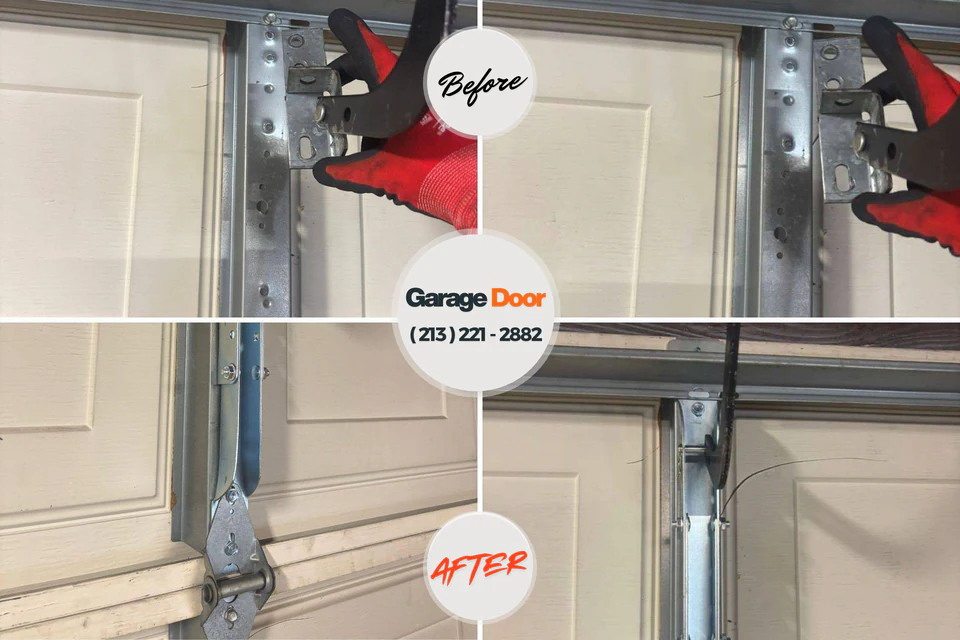 Before and after: garage door repair Penn Farms, PA
